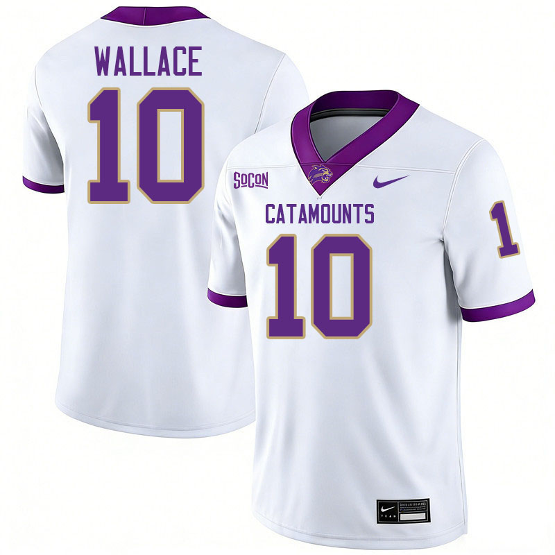 Western Carolina Catamounts #10 Justin Wallace College Football Jerseys,Uniforms-White